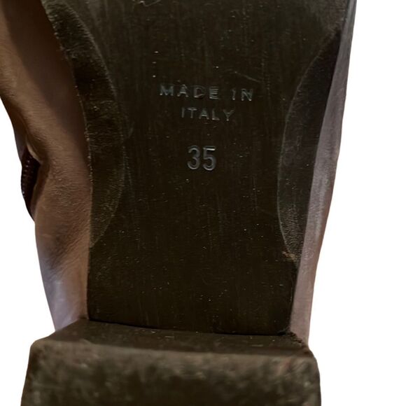 Marina Rinaldi Taupe Leather Boot Size 5 - Picture 6 of 7